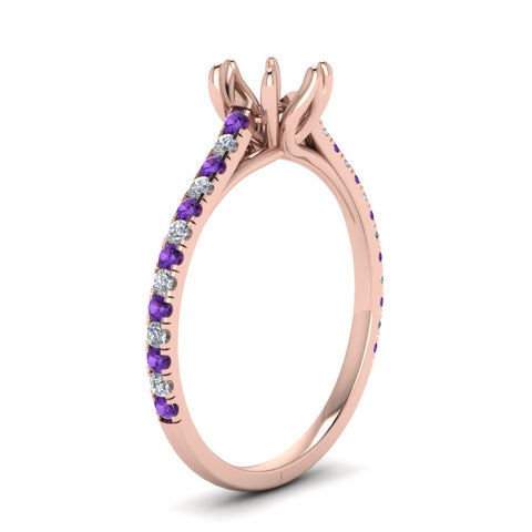 6 Claw Prong Simple Semi Mount Ring