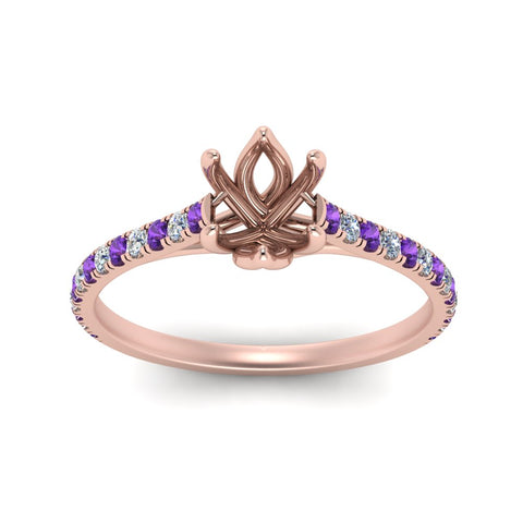 6 Claw Prong Simple Semi Mount Ring