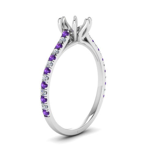 6 Claw Prong Simple Semi Mount Ring