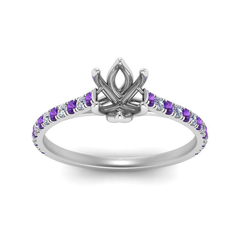 6 Claw Prong Simple Semi Mount Ring