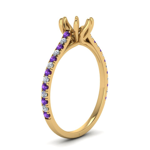6 Claw Prong Simple Semi Mount Ring