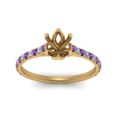 6 Claw Prong Simple Semi Mount Ring