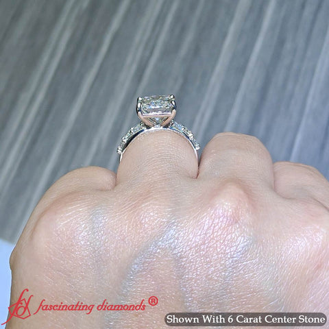 6 Ct Lab Grown Diamond Radiant And Emerald Cut Engagement Ring