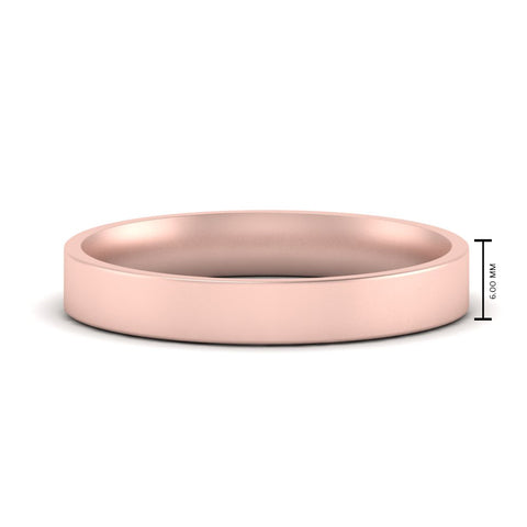 Comfort Fit Flat 4 mm Mens Wedding Band