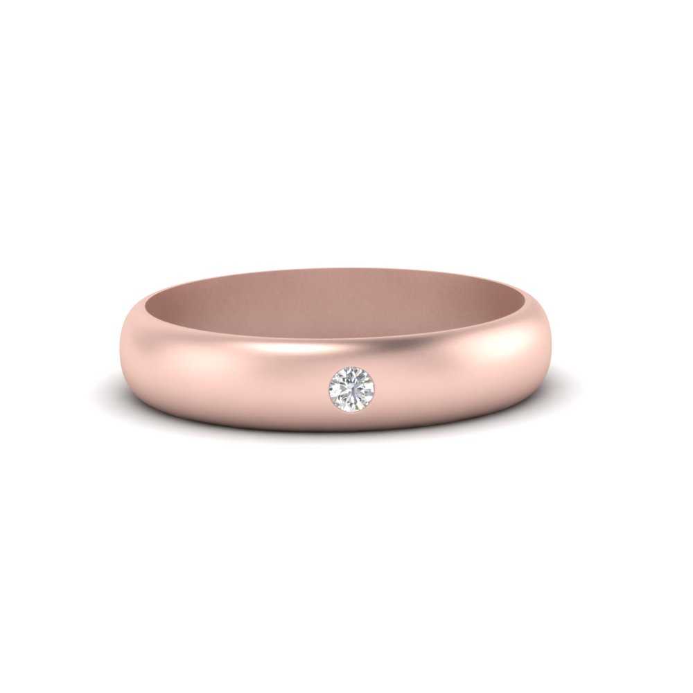 Comfort Fit Single Stone Mens Engagement Ring