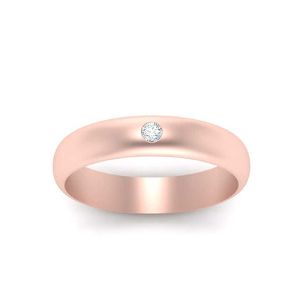 Comfort Fit Single Stone Mens Engagement Ring