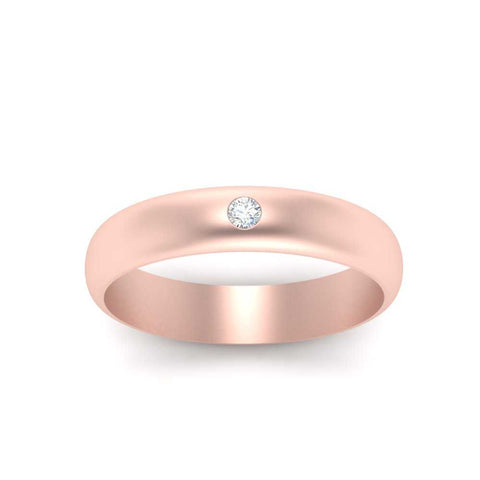 Comfort Fit Single Stone Mens Engagement Ring
