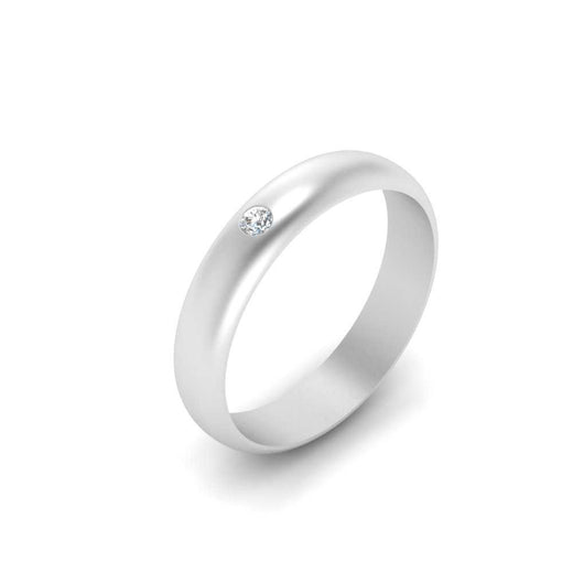 Comfort Fit Single Stone Mens Engagement Ring
