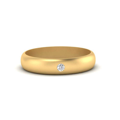 Comfort Fit Single Stone Mens Engagement Ring