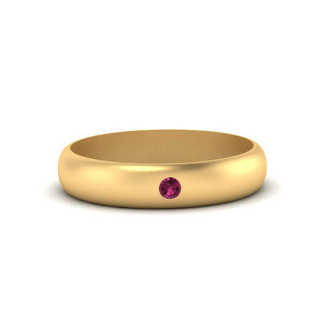 Comfort Fit Single Stone Mens Engagement Ring