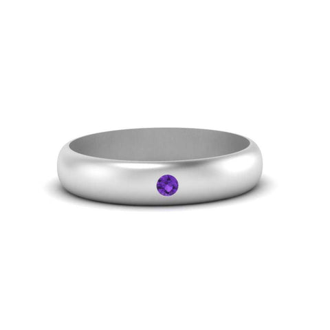 Comfort Fit Single Stone Mens Engagement Ring