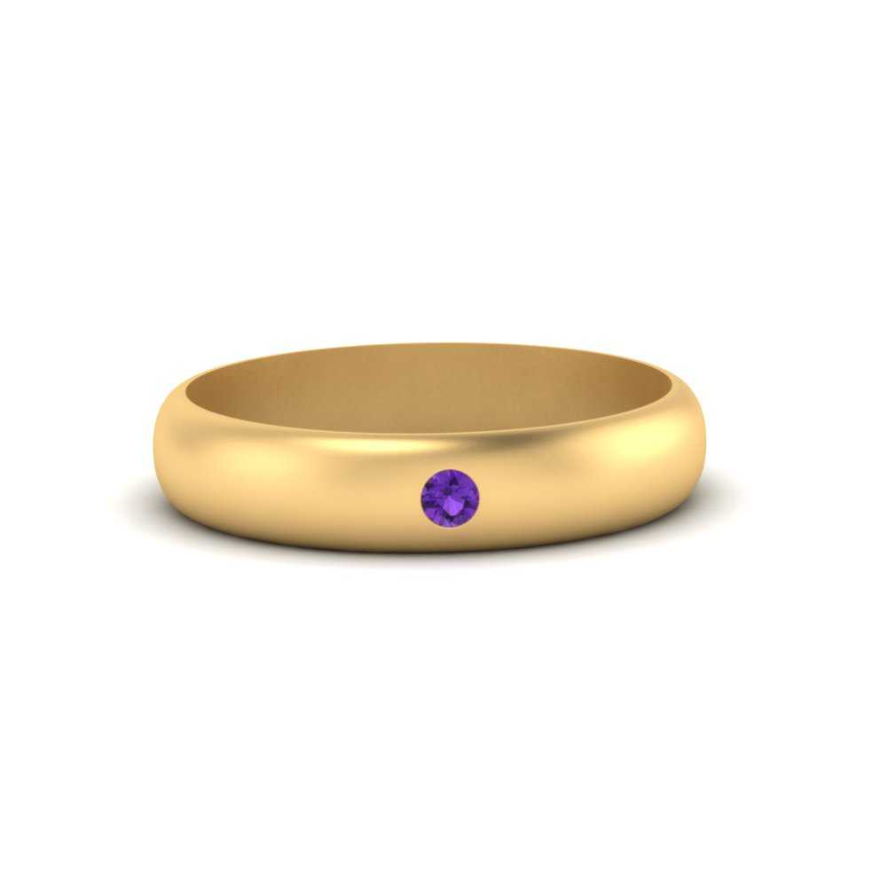 Comfort Fit Single Stone Mens Engagement Ring