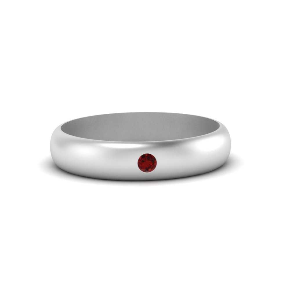 Comfort Fit Single Stone Mens Engagement Ring