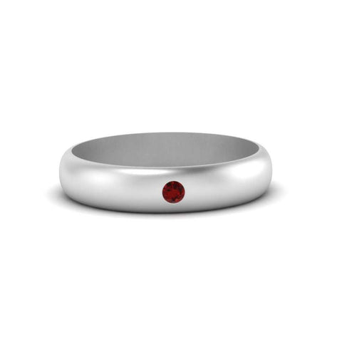 Comfort Fit Single Stone Mens Engagement Ring
