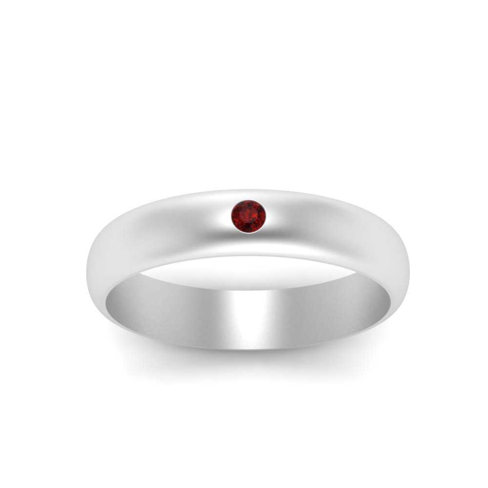 Comfort Fit Single Stone Mens Engagement Ring