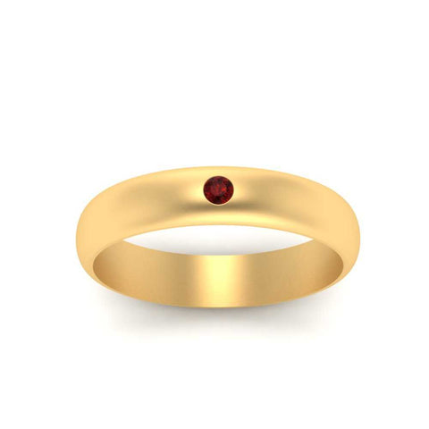 Comfort Fit Single Stone Mens Engagement Ring