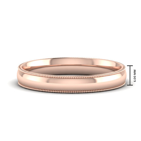 Comfort Fit Wedding Band Milgrain Edge