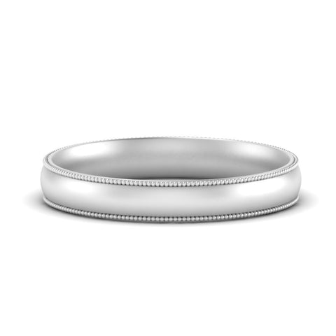 4 mm Milgrain Comfort Fit Mens Wedding Band