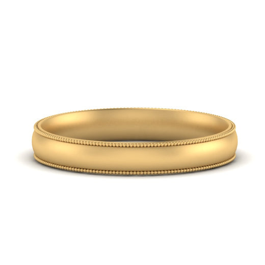 4 mm Milgrain Comfort Fit Mens Wedding Band