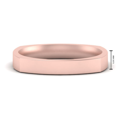 Square Comfort Fit Mens Wedding Band