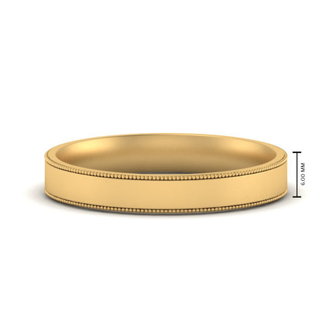 Stepped Edge Comfort Fit Flat Mens Band