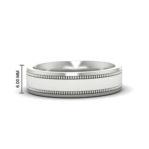 Mens Band Double Milgrain