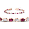 Load image into Gallery viewer, 6.50-carat-classic-teardrop-link-east-west-pink-sapphire-bracelet-in-rose-gold-FDBRCPE10581GSADRPIANGLE2-6.50CT-NL-RG.jpg?v=1776850743