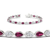 Load image into Gallery viewer, 6.50-carat-classic-teardrop-link-east-west-pink-sapphire-bracelet-in-white-gold-FDBRCPE10581GSADRPIANGLE2-6.50CT-NL-WG.jpg?v=1776850743