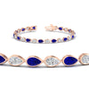Load image into Gallery viewer, 6.50-carat-classic-teardrop-link-east-west-sapphire-bracelet-in-rose-gold-FDBRCPE10581GSABLANGLE2-6.50CT-NL-RG.jpg?v=1776850622