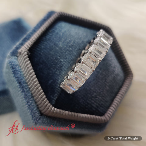 6 Carat Diamond Emerald Cut Eternity Band