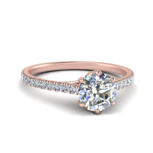 6 Prong Lab Grown Cathedral Engagement Ring