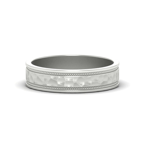 Light Weight Classic Hammered Wedding Ring