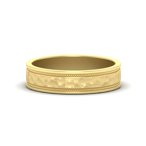 Light Weight Classic Hammered Wedding Ring