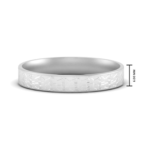 Unique Rock Textured Mens Wedding Band