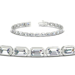 Load image into Gallery viewer, 7.50 Carat Emerald Cut Diamond Bezel Tennis Bracelet
