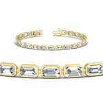 Load image into Gallery viewer, 7.50 Carat Emerald Cut Diamond Bezel Tennis Bracelet
