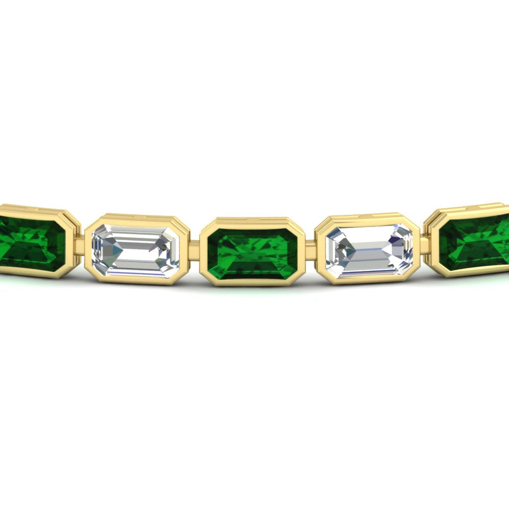 7.50 Carat Emerald Cut Diamond Bezel Tennis Bracelet