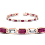 Load image into Gallery viewer, 7.50 Carat Emerald Cut Diamond Bezel Tennis Bracelet
