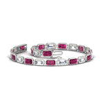 Load image into Gallery viewer, 7.50 Carat Emerald Cut Diamond Bezel Tennis Bracelet
