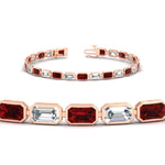 Load image into Gallery viewer, 7-50-carat-emerald-cut-diamond-bezel-tennis-bracelet
