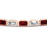Load image into Gallery viewer, 7-50-carat-emerald-cut-diamond-bezel-tennis-bracelet
