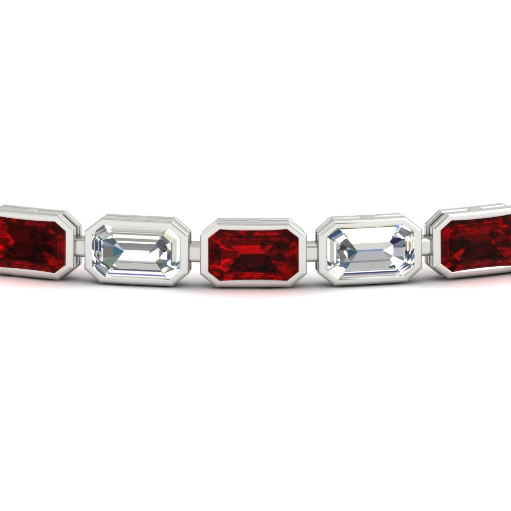 7.50 Carat Emerald Cut Diamond Bezel Tennis Bracelet