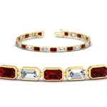 Load image into Gallery viewer, 7.50 Carat Emerald Cut Diamond Bezel Tennis Bracelet
