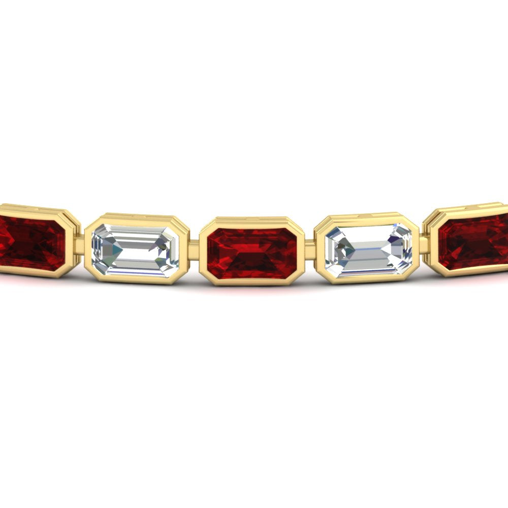 7.50 Carat Emerald Cut Diamond Bezel Tennis Bracelet