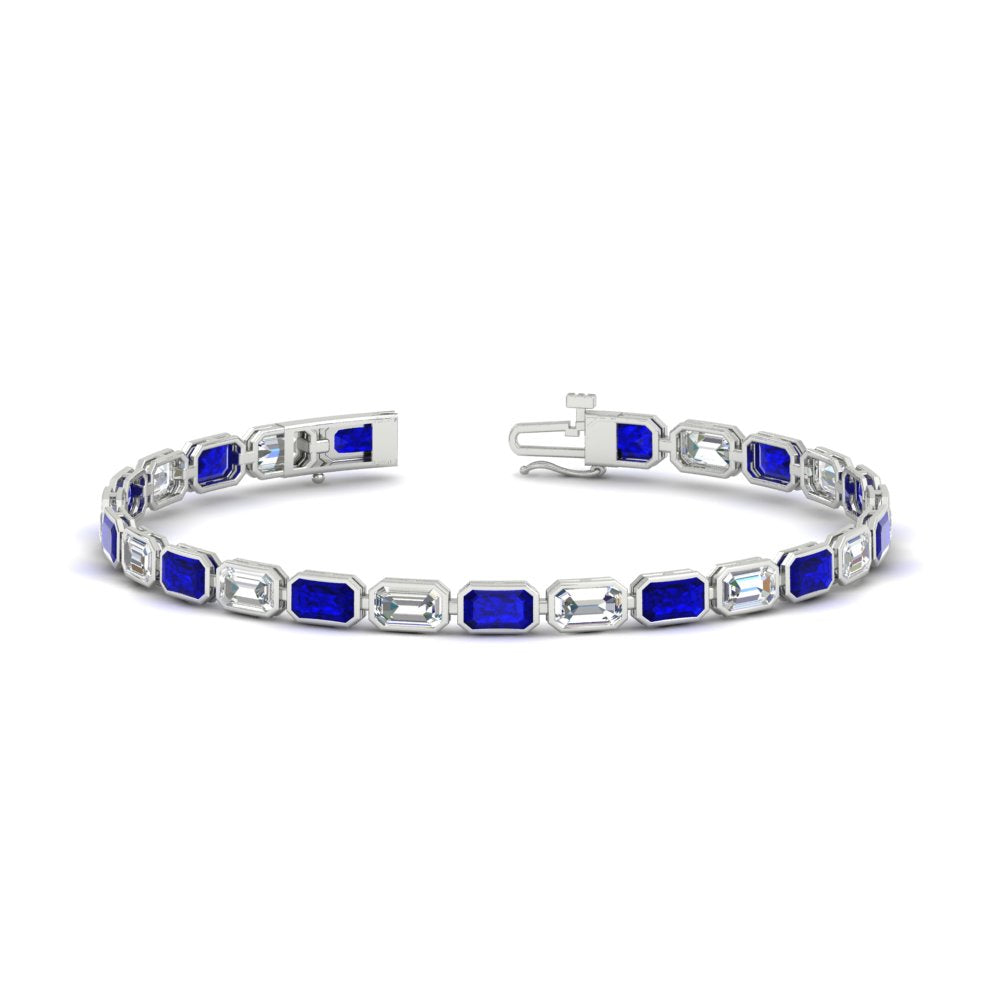 7.50 Carat Emerald Cut Diamond Bezel Tennis Bracelet