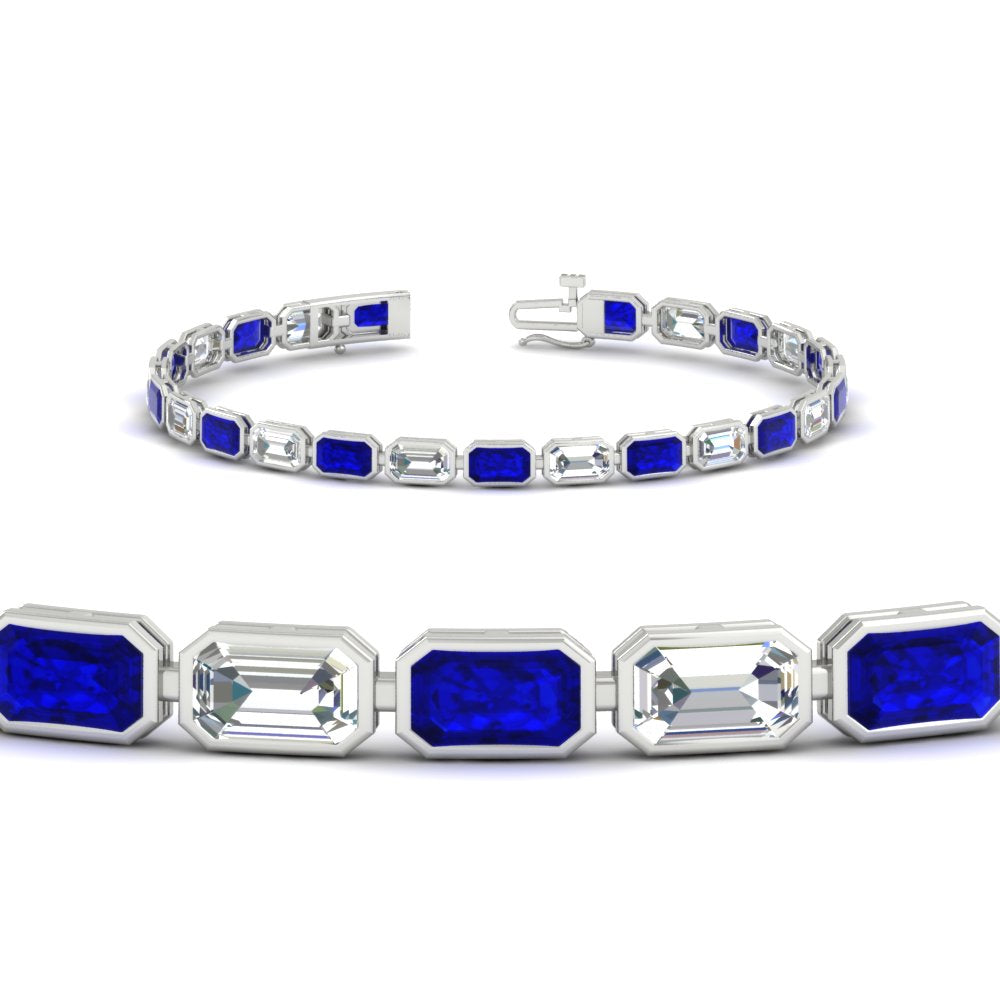 7.50 Carat Emerald Cut Diamond Bezel Tennis Bracelet