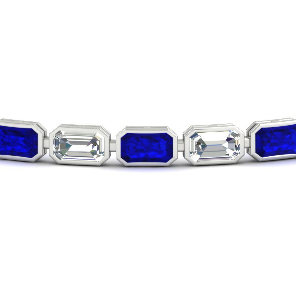 7.50 Carat Emerald Cut Diamond Bezel Tennis Bracelet