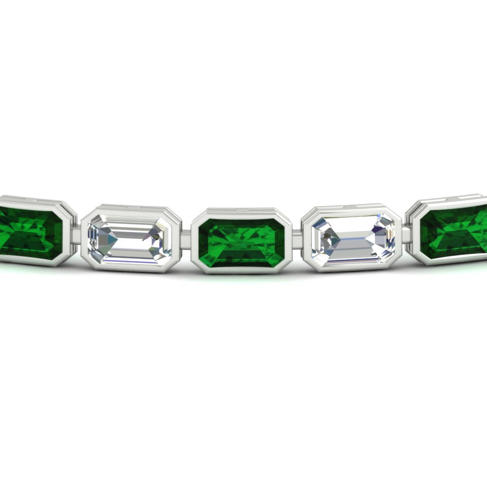 7.50 Carat Emerald Cut Diamond Bezel Tennis Bracelet