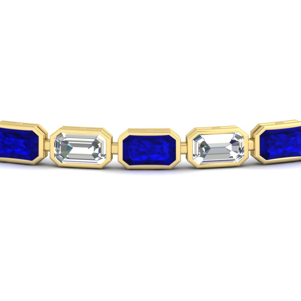 7.50 Carat Emerald Cut Diamond Bezel Tennis Bracelet