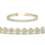 Load image into Gallery viewer, 7-60-ct-bezel-tennis-bracelet-heart-shaped-diamond-in-yellow-gold-fdbrc10581ht-7-60-ct-fancy1-nl-yg
